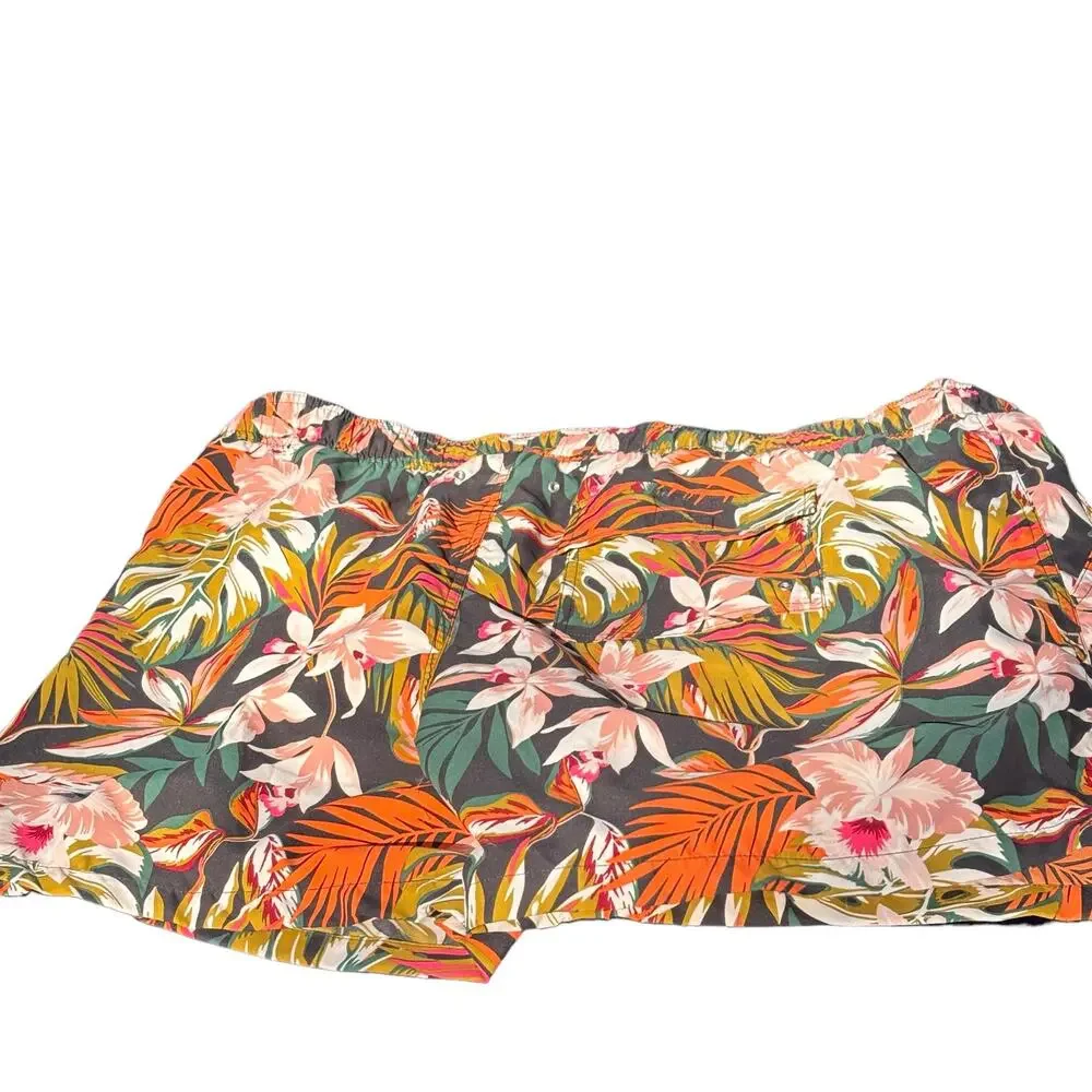 NEW Garnet Hill Men's CCL  UPF 50+ Sun Protect Tropical Swim Trunks Bathing Suit